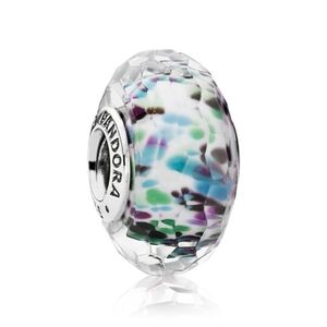 Pandora Sterling Silver Multi-Color Sea Glass Faceted Murano Glass Bead 791610